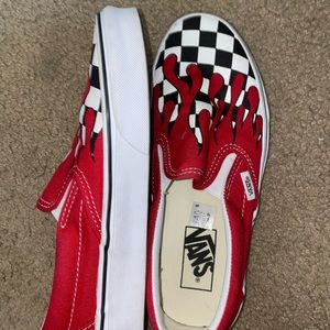 Red checkered flame vans
